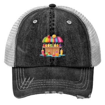 Discover ice cream cart on the beach Trucker Hats