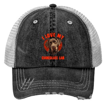 Discover Brown Labrador I LOVE MY CHOCOLATE LAB Owners Trucker Hats