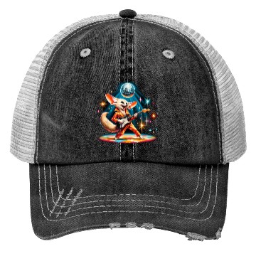 Discover Disco Guitar Fennec Fox Trucker Hats
