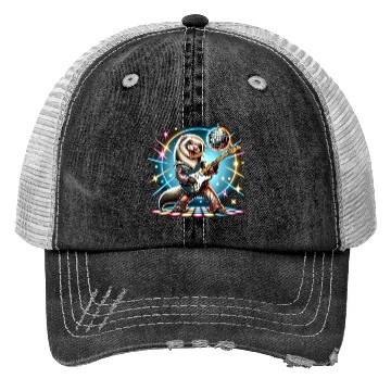 Discover Disco Ball Guitar Ferret Trucker Hats