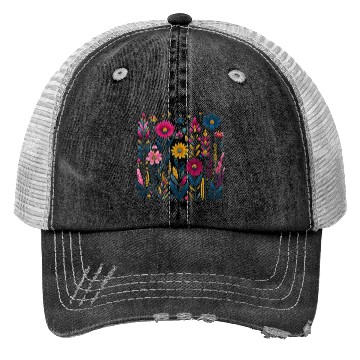 Discover Wildflower Vintage Summer Premium Trucker Hats