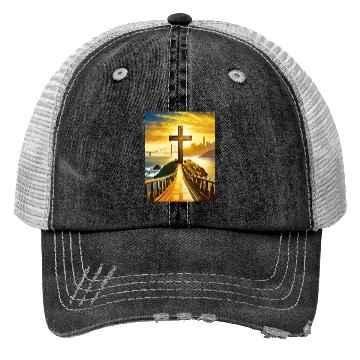 Discover San Francisco Catholic Trucker Hats