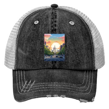 Discover Sunset in US Capitol Washington DC Trucker Hats