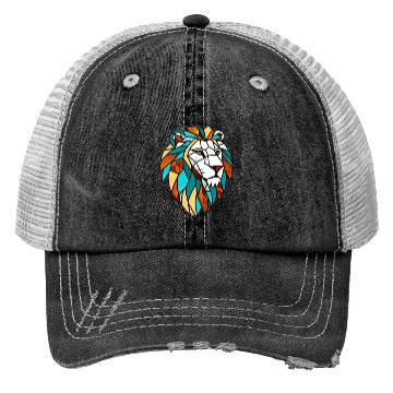 Discover Geometric Lion Stained Glass Trucker Hats Disgin