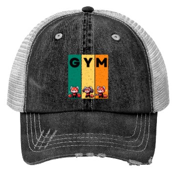 Discover gym red panda funny workout Trucker Hats