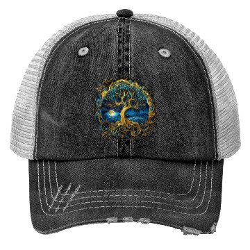 Discover Irish Nordic Celtic Tree of Life Yggdrasil Trucker Hats