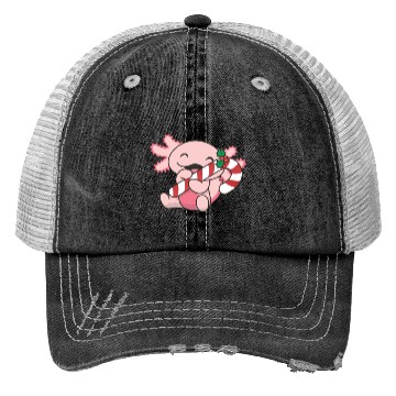 Discover Axolotl Christmas Candy Cane Sweet Axolotl Trucker Hats