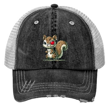 Discover scary zombie squirrel for Halloween fun Trucker Hats