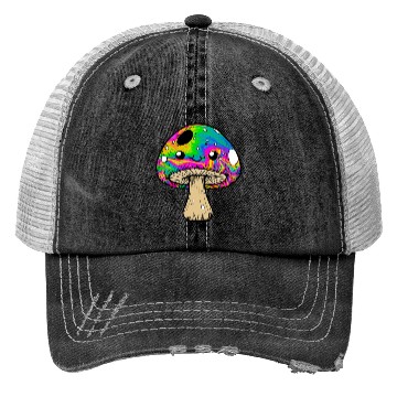 Discover psychedelic Kawaii Mushroon Trucker Hats