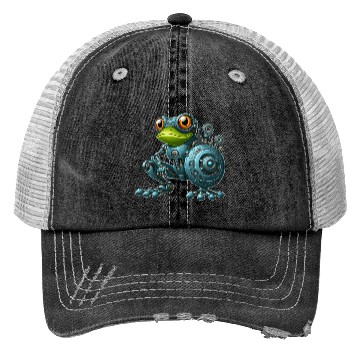 Discover Cyborg Frog Toad Newt Robot Mech Design Trucker Hats