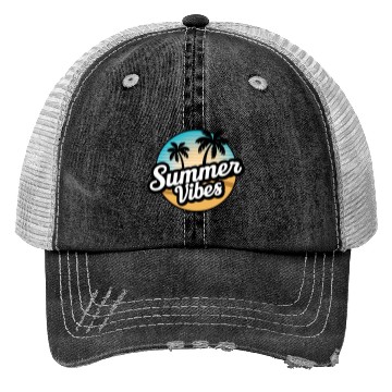 Discover Tropical Sunset Escape Trucker Hats