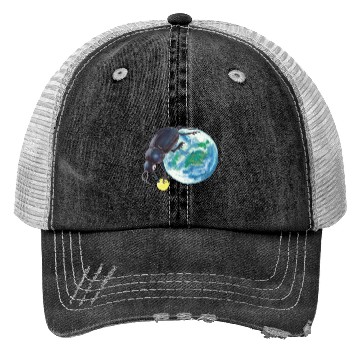 Discover Sacred Scarab Beetle Rolling Earth And Moon Trucker Hats