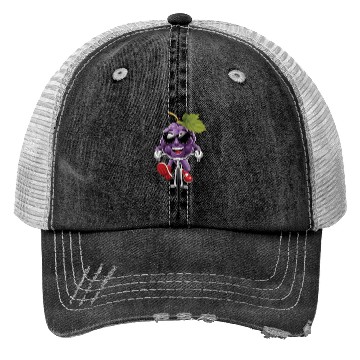 Discover Grapes Cycling On Bike Realistic Trucker Hats
