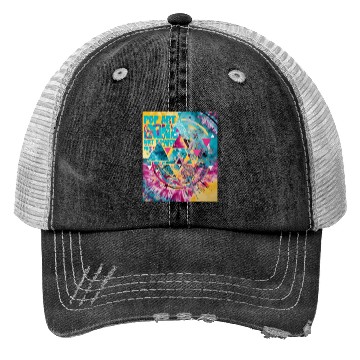 Discover pop color geometric tie dye Trucker Hats