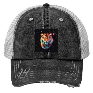 Discover Tiger watching from the stars Trucker Hats