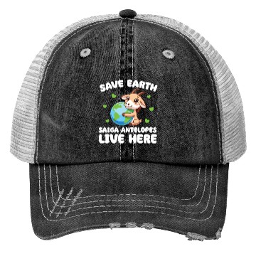 Discover Save The Earth Saiga antelopes Live Here Earth Day Trucker Hats