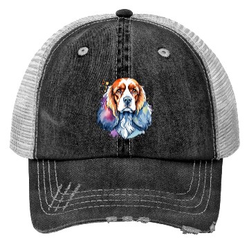 Discover American Cocker Spaniel Watercolor Trucker Hats