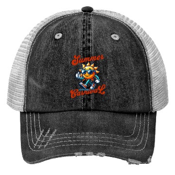 Discover Sun Mascot Character Summer Trucker Hats