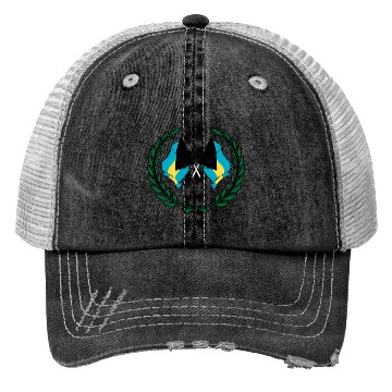 Discover Flags Bahamas in laurel wreath Trucker Hats