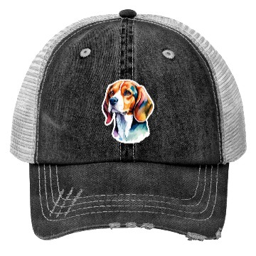 Discover Beagle Watercolor Trucker Hats