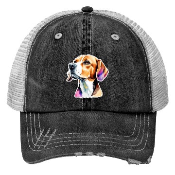 Discover Beagle Watercolor Trucker Hats