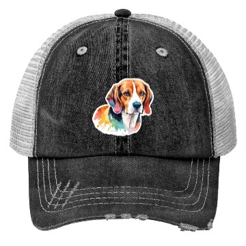 Discover Beagle Watercolor Trucker Hats