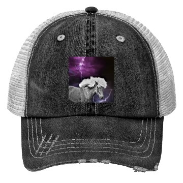 Discover Horse, lightning, night Trucker Hats