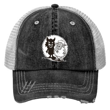 Discover Unique Comic Sheep and Wolf Shadow for a Sheep Trucker Hats