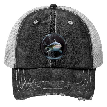 Discover Shark silhouette ocean predator Trucker Hats