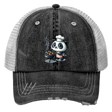 Discover Cute BBQ Panda Trucker Hats