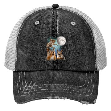 Discover Funny Squirrel Moon Space! Nerd, Geed, Science Trucker Hats