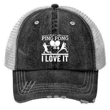 Discover I Love Ping Pong Funny Ping Pong Player Trucker Hats