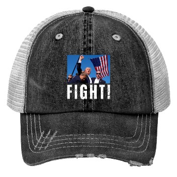 Discover Fight Trump Design Trucker Hats