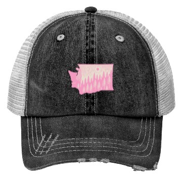 Discover Washington DC Wild Outline State Trucker Hats