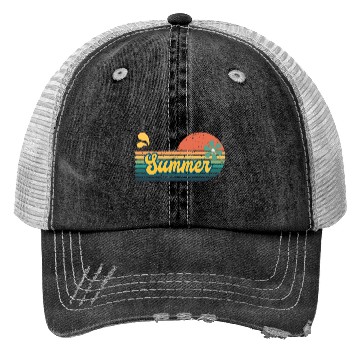 Discover Vintage Aesthetic Graphics Summer Retro Design Trucker Hats
