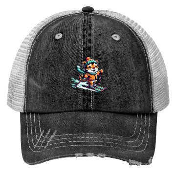 Discover Cute Skier Tiger Trucker Hats