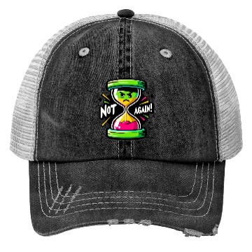 Discover Angry Hourglass Not Again Lime Green Trendy Colors Trucker Hats