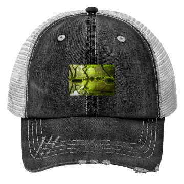 Discover Enchanted Forest Reflections in Tranquil Pond Trucker Hats