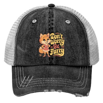 Discover Don't Worry Be Furry Cute Character Design Trucker Hats