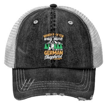Discover Wander often wag more with my German Shepherd Trucker Hats