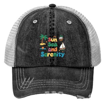Discover Sun Sea And Serenity Trucker Hats