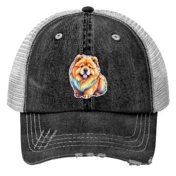 Discover Chow Chow Watercolor Trucker Hats