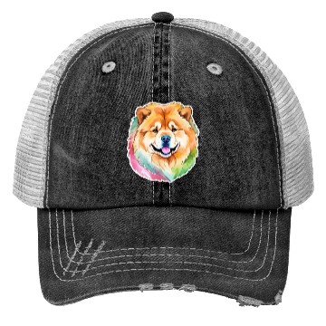 Discover Chow Chow Watercolor Trucker Hats