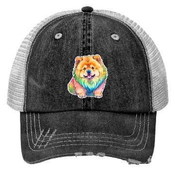 Discover Chow Chow Watercolor Trucker Hats