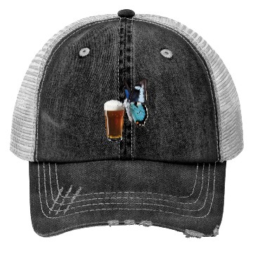 Discover Butterfly Drinking Beer Realistic Trucker Hats