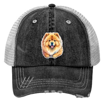 Discover Chow Chow Watercolor Trucker Hats