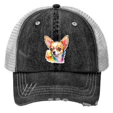 Discover Chihuahua Watercolor Trucker Hats