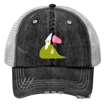 Discover Crawly Gnome Tiny Green Wizard, Funny Green Gnome Trucker Hats