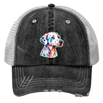 Discover Dalmatian Dog Watercolor Trucker Hats