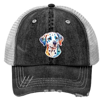Discover Dalmatian Dog Watercolor Trucker Hats